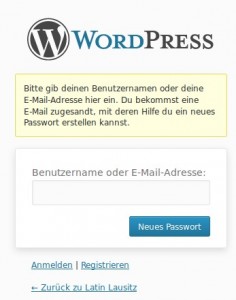 Passwort vergessen?
